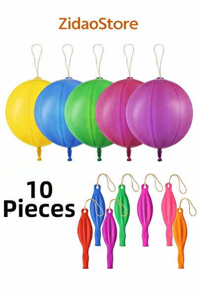 Emrah Gültekin Rubber Bouncy Balloon with String Punch Punch Big Balloon Chil...