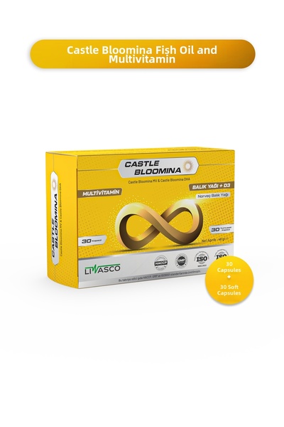 Castle Bloomina Food Supplement Containing Fish Oil and Multivitamins