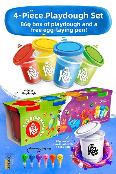 BigKidsToys مجموعة عجين اللعب المكونة من 4 قطع - هدية عبوة عجين اللعب الملونة...