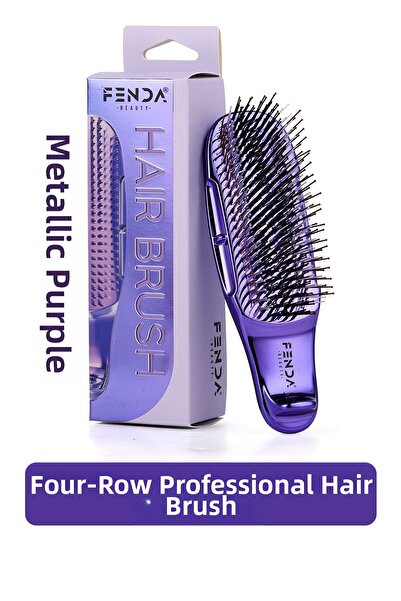 Fenda Επαγγελματική συμπαγής μωβ βούρτσα μαλλιών 4 ακίδων FNDFPRO00001PN