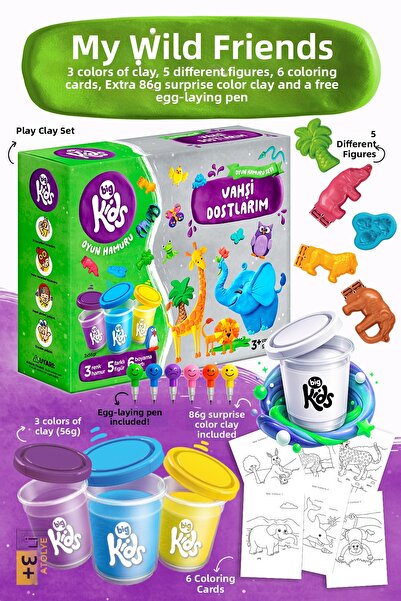 BigKidsToys مجموعة عجينة اللعب من سلسلة ماي ويلد فريندز - صندوق أنشطة تعليمي ...