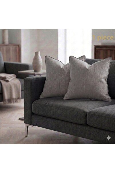 baladı home ev tekstil home collection غطاء وسادة فاخر كتان كاش فورت مخطط - د...