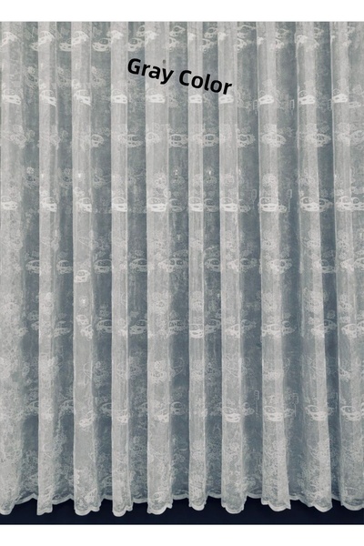 Belvedere Car Patterned Children's Room Tulle in Closely Pleated Blue Gray an...