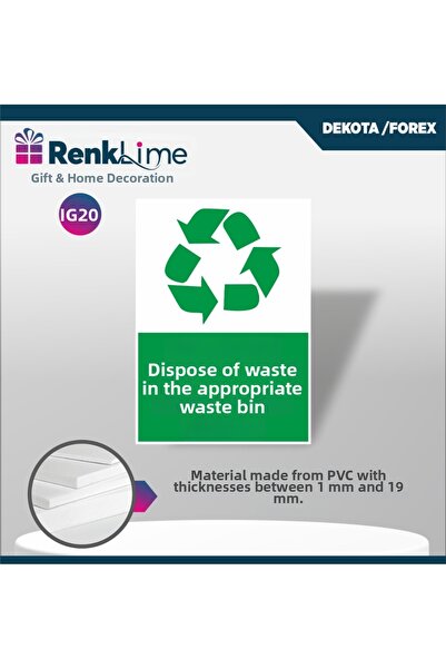 renklime Warning Sign - Dispose of Waste in the Appropriate Waste Bin