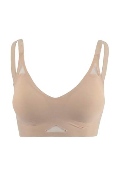 Trendyol Collection Ecru jednostruki mikro grudnjak sa žicom, obična kapica, ...