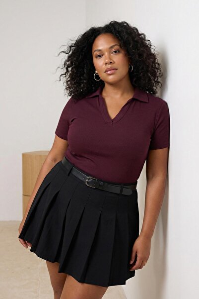 Trendyol Curve Πλεκτή μπλούζα με γιακά πόλο κοτλέ TBBSS22BZ0750