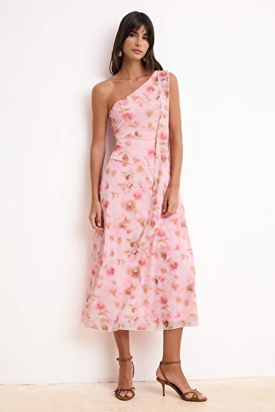 Trendyol Collection Višebojna apstraktna A-kroja/A-kroja zvonastog oblika asi...