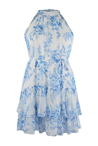 Trendyol Curve Ecru Finike Woven Large Size Dress Tbbss26Ah00052