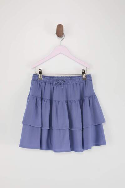 TRENDYOLKIDS Indigo Short / Mini Plain Woven Skirt Tkdss26Et00008