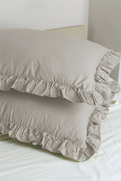 Magnolia غطاء وسادة قطعة واحدة 100% قطن مكشكش 50×70 سم |   مناسب لطقم غطاء ال...