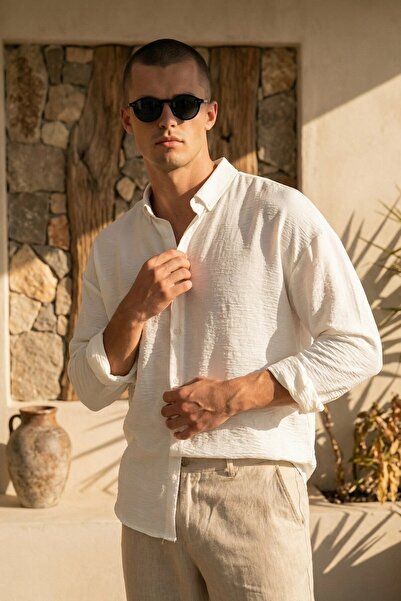 MADZEYMODA Premium muška bela košulja LS-19832
