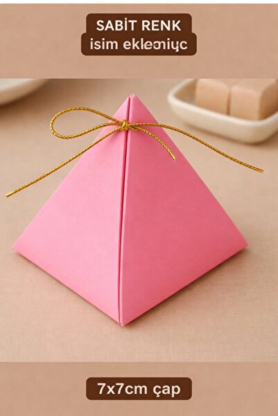 Emtory Home 10 Adet Pembe Lokum Kutusu - Şeker Kutusu - Piramit Hediye Kutusu...