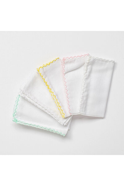 andywawa Ac24447 Basic 5'li Bebek Ağız Mendili 25x25 Cm Pink