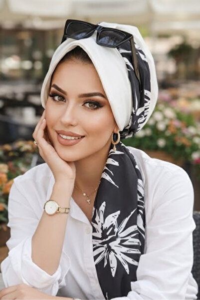 Aişe tesettür Καπέλο καπέλο με μοτίβο λευκού αστεριού