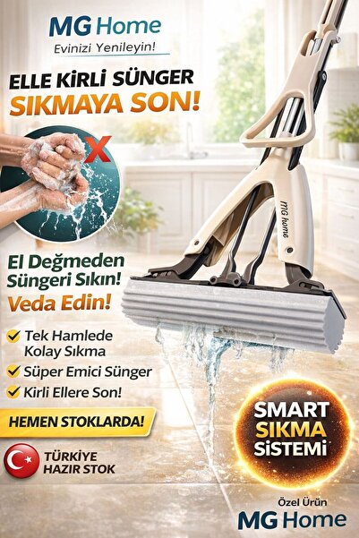 VENON Kelebek Mop Sıkmalı Sünger 🧼💧Mop Su Sıkma Aparatlı Zemin Parke Mopu P...