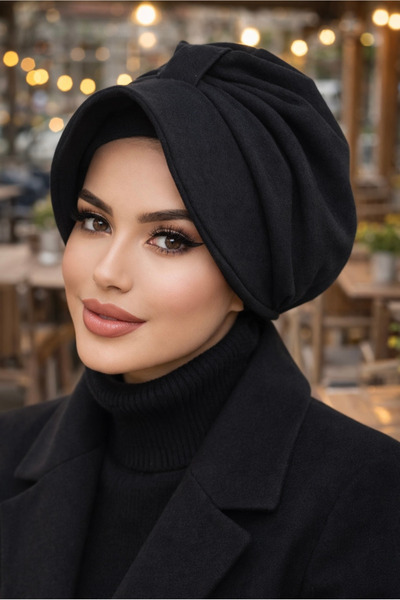 Aişe tesettür Antracit Kašmir tkanina Kost šešira