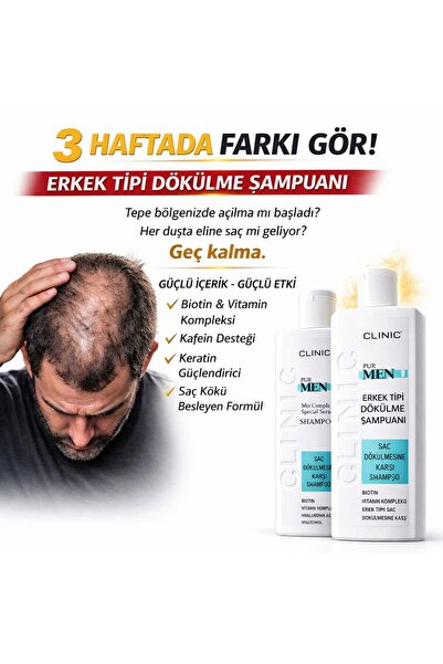 CLINIC PYROO Erkeklere Özel Saç Dökülmesine Karşı Şampuan & Maske Set