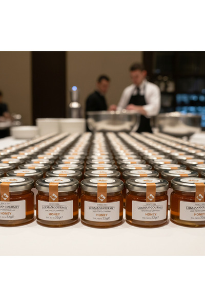 Lokman Gourmet Organik Çiçek Balı 32 g x 50 Adet – Tek Porsiyon Kavanoz – Otel & Catering