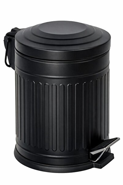 Eforeca Vintage Çöp Kovası Çizgili Siyah 5 Lt