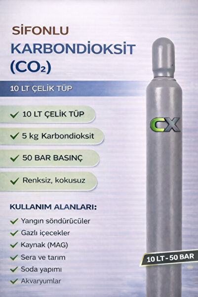 CX Sifonlu Karbondioksit (co2) Gazı 10 Lt