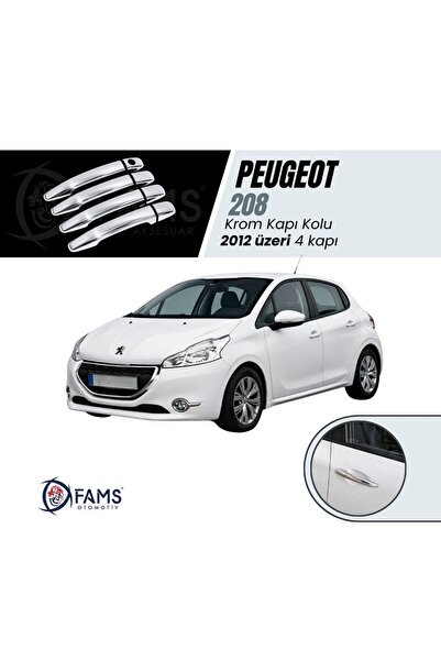 FAMS OTO AKSESUAR Peugeot 208 Krom Kapı Kolu 4 Kapı 2012 Üzeri P. Çelik
