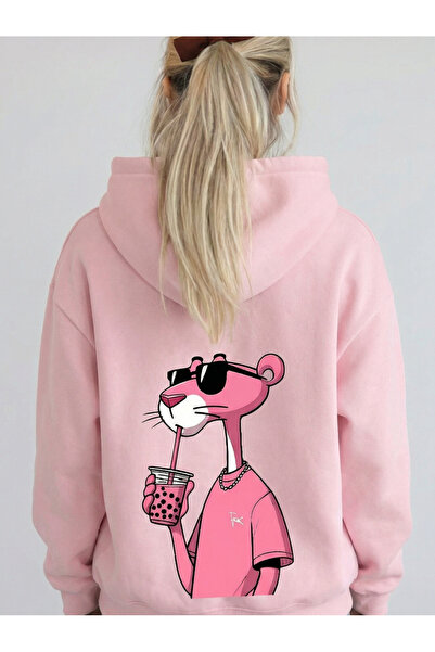 BRF Collection هودي بيربل بانثر مطبوع كبير الحجم