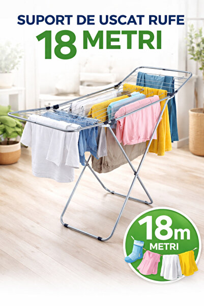 Zilan Uscător de rufe metalic ZILAN-NEGRO ZLN7764 pliabil, suprafață uscare 18 m