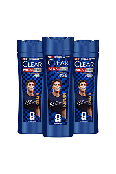 Clear Men Kepeğe Karşı Etkili Şampuan Kenan Yıldız Ultra Hacim 350 ml x3
