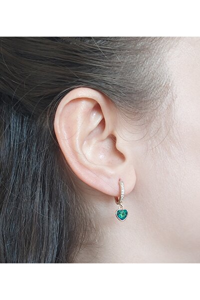 YSX JEWELRY Ysx Kalpli Renkdeğiştiren 3 Lü Küpe Seti Yeşil