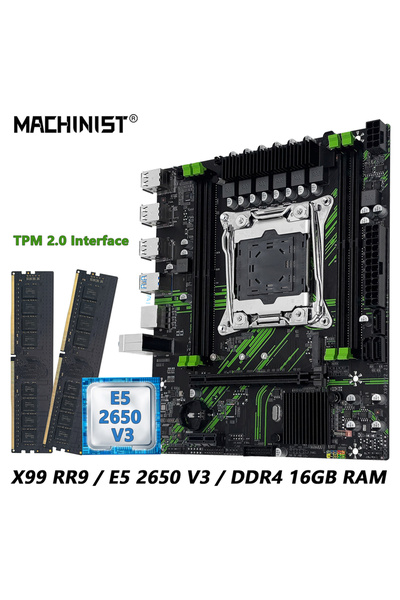 choice2 مجموعة لوحة أم ومعالج MACHINIST X99 PR9، منفذ TPM2.0 A، إصدار 2011-3،...