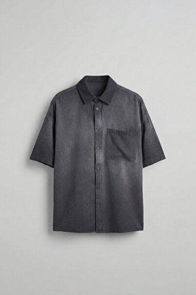 ablukaonline Muška periva majica kratkih rukava Oversize kroj Tensel crna