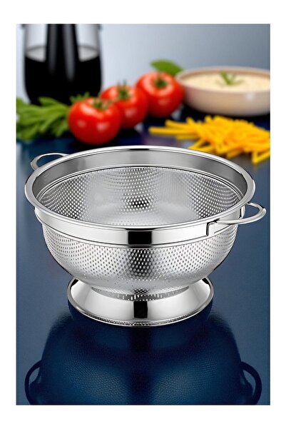 YDGR 27 cm Paslanmaz Çelik Süzgeç – Dayanıklı Geniş Kevgir – Makarna Sebze Yı...
