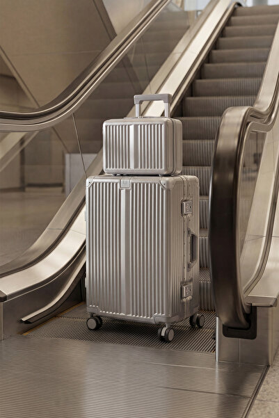 Zeplin Joya PC Policarbon 2'li Valiz Seti (Orta ve Makyaj) Silver