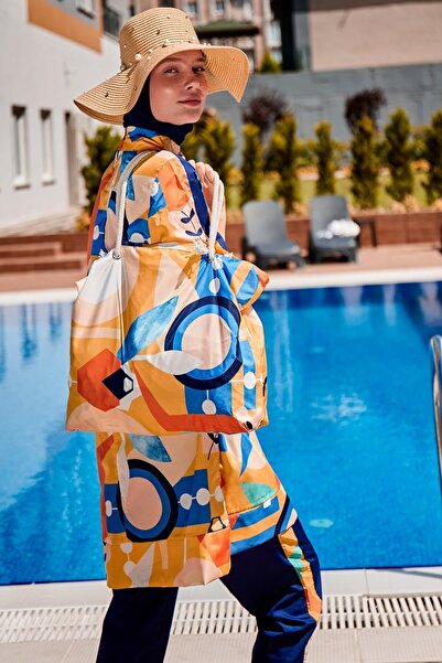 Riva Mera ملابس سباحة حجاب منقوشة ومغطاة بالكامل R2314