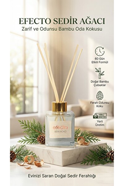 EFECTO Proffesıonal Home Fragnance Bambu Çubuklu Oda Parfümü ( Sedir Ağacı Ba...