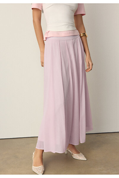 Stradivarius تنورة ميدي مطوية