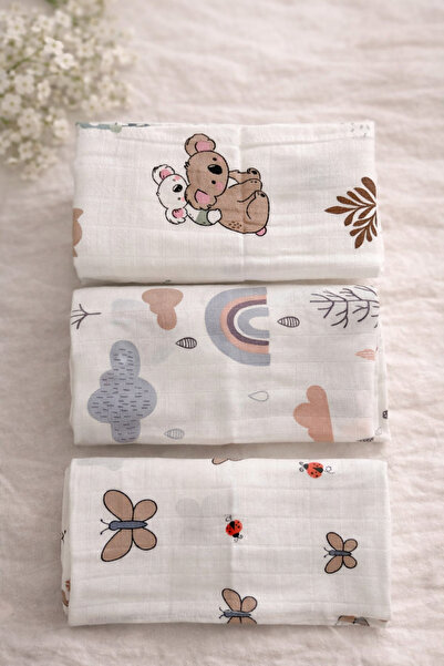 EIFIN طقم مكون من 3 بطانية وبطانية من الموسلين - 100% قطن، معتمد من Oeko-tex،...