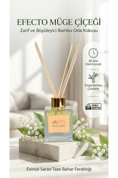 EFECTO Proffesıonal Home Fragnance Bambu Çubuklu Oda Parfümü ( Müge Çiçeği Ba...