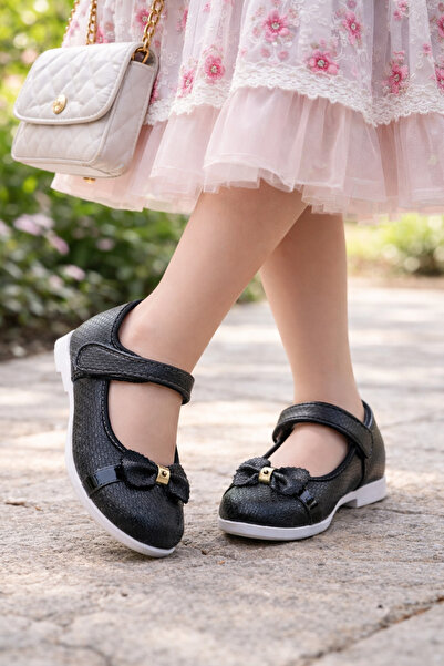 ALTUNTAŞ Devojčice Baletanke Velcro srebrna mašna detaljna neklizajuća Lagan ...