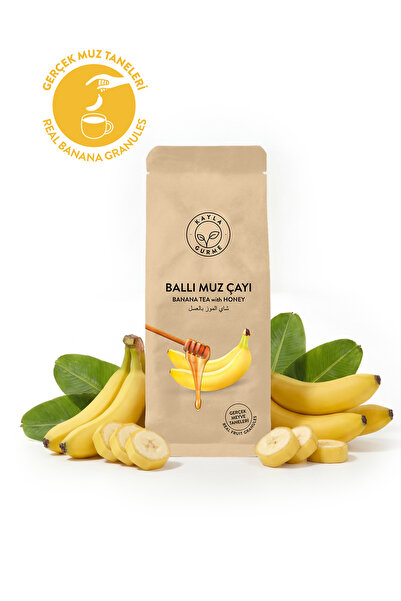 Kayla Gurme شاي الموز بالعسل - شاي الموز الحقيقي مع حبوب الفاكهة - 1 كجم