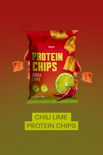 bahs. Protein Chips - Chili Lime - X4 Pieces