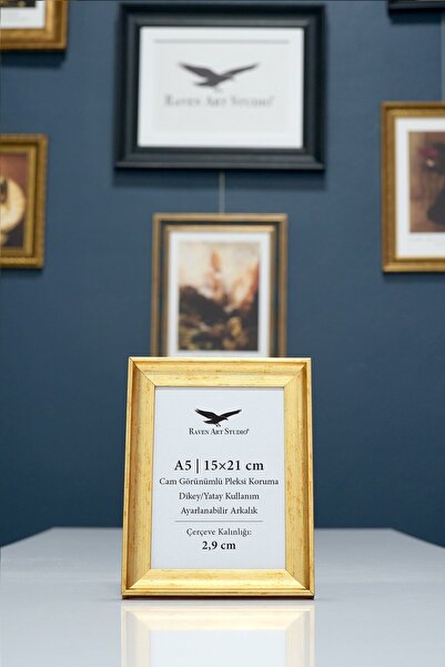 Raven Art Studio Πυραμίδα 15x21cm Χρυσή Εικόνα Φωτογραφία Έγγραφο Πλαίσιο Χαρ...