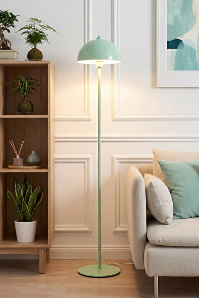 Marrien Luna Tek Ayaklı Mint Yeşil Metal Lambader Oturma Odası & Yatak Odası ...