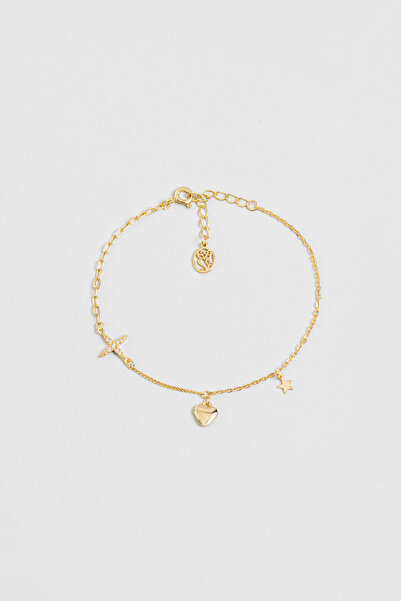So CHIC... Minimal İkonlar 18 Ayar Sarı Altın Kaplama 20 Cm Gümüş Minimal Bil...