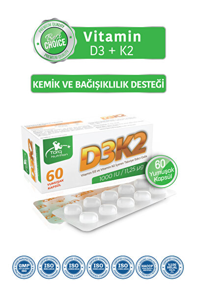 Torq Nutrition D3K2 (1000 IU / 11,25 mcg) - 60 Yumuşak Kapsül