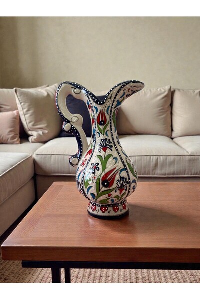 STORESZA El Yapımı 25Cm Kütahya Çinisi Aşurelik Çini Vazo