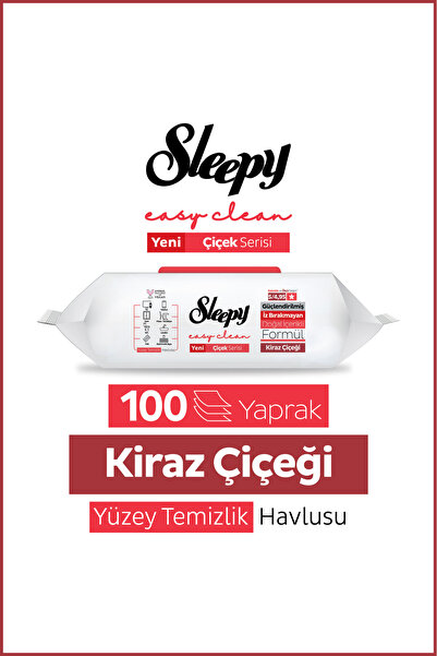 Sleepy Easy Clean Kiraz Çiçeği Yüzey Temizlik Havlusu Mendili 100 Yaprak