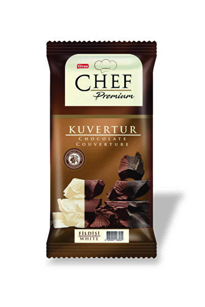 Elvan Chef Premium Beyaz Çikolata Mini Kuvertür 200 Gr. (1 Adet)