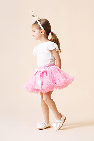 Banamio Rio Fiyonk Detaylı Astarlı Kabarık Karnaval Tütü Etek (ŞEKER PEMBE)