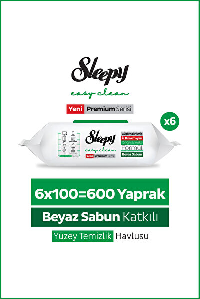 Sleepy Easy Clean Premium Beyaz Sabun Katkılı Yüzey Temizlik Havlusu Mendili ...